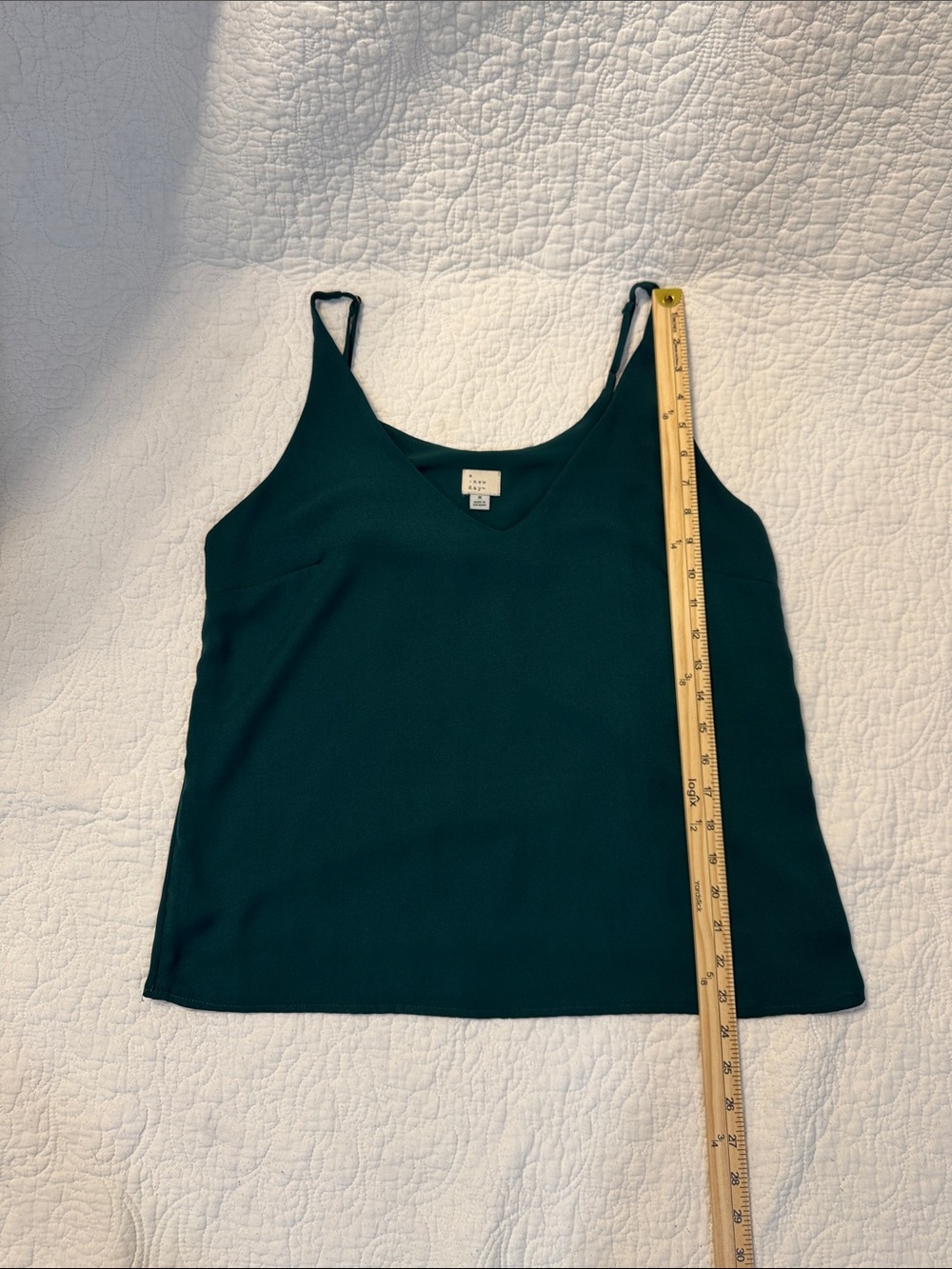 A New Day Deep Green V-Neck Silk-Blend Cami